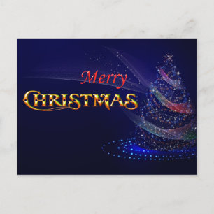 Blue Julgran God jul Helg Vykort