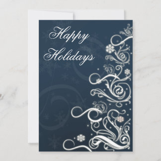 Blue Julgran Holiday Greetings Julkort