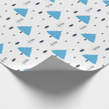 Blue Julgran Patterned