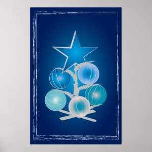 Blue Julgran Poster