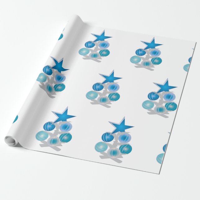 Blue Julgran Presentpapper (Utrullad)
