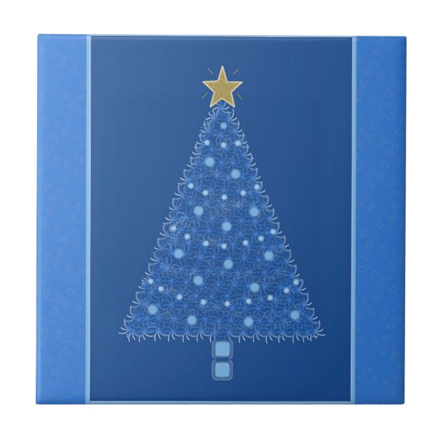 Blue Julgran Tile Kakelplatta (Framsidan)