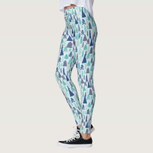 Blue Julgranar i en Evergreen Forest Leggings