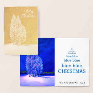 Blue Julgranar Original Spruce Gräs Fir Folierat Kort