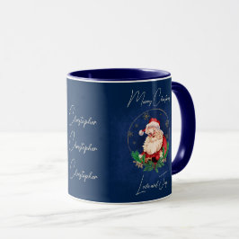 Blue Jultomten Elegant Vintage Claus-jul Mugg