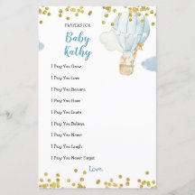 Blue Jungle Luftballong Prayers for Baby Card