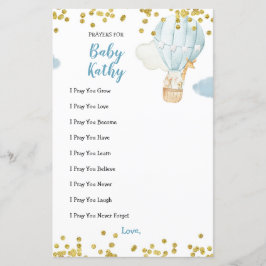 Blue Jungle Luftballong Prayers for Baby Card