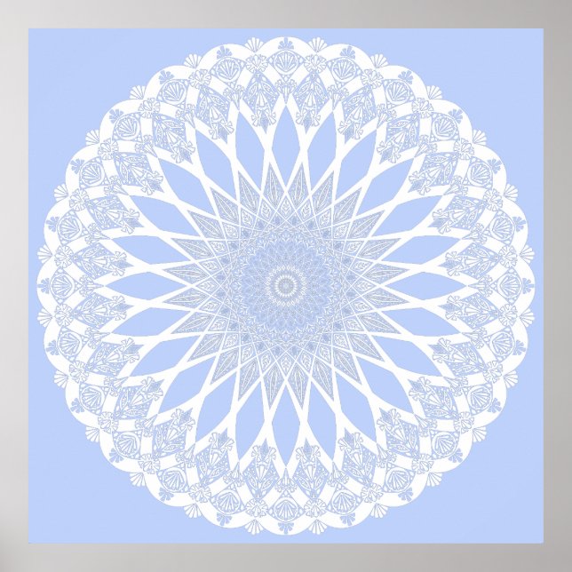 Blue Juniper Berry Tristyns Mandala Poster (Framsidan)