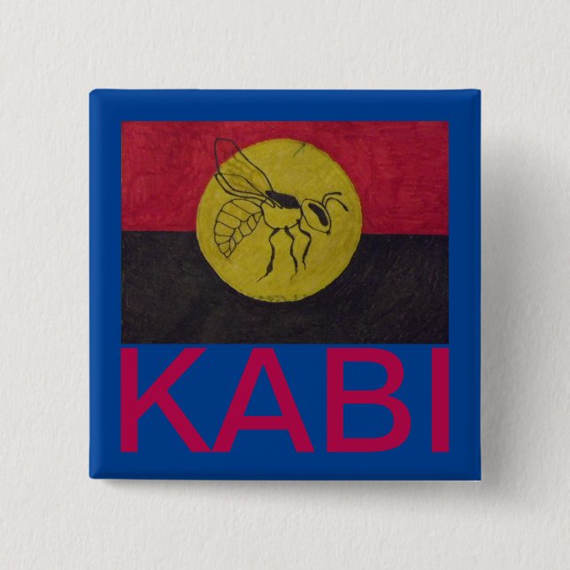 BLUE KABI KABVAI BADGE - CRIMSON TEXT.. KNAPP (Framsida)