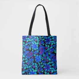 Blue Kalamkari Print Tote Bag Tygkasse