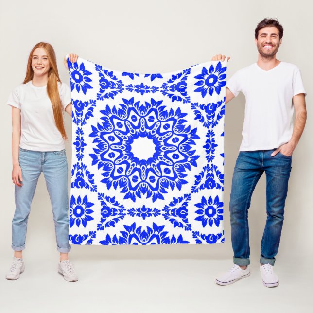 Blue Kaleidoscope Fleecefilt (På plats)