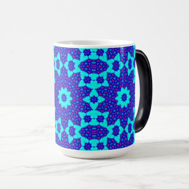 Blue kaleidoscope flourished magisk mugg (Framsida höger)