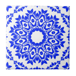 Blue Kaleidoscope Kakelplatta