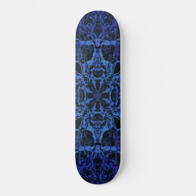 Blue kaleidoscope mönster mini skateboard bräda 18,5 cm (Framsida)