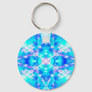 Blue kaleidoscope mönster nyckelring