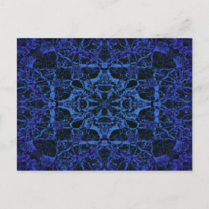 Blue kaleidoscope mönster vykort