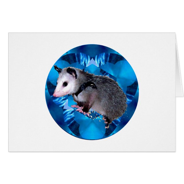 Blue Kaleidoscope Possum Hälsningskort (Framsidan Horizontal)