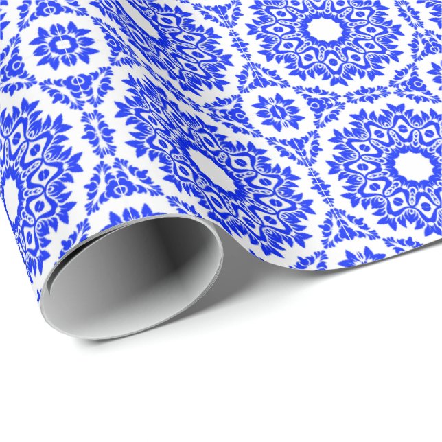 Blue Kaleidoscope Presentpapper (Rullad Hörn)