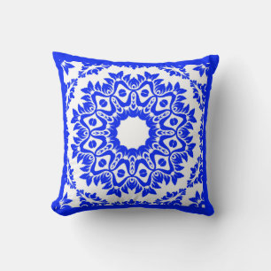 Blue Kaleidoscope Reversible Dekorativ kudde