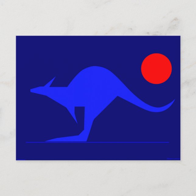 Blue Kangaroo Vykort (Framsida)