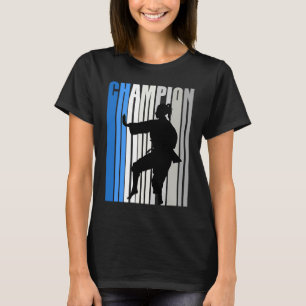 Blue Karate Champion Girls Birthday Competition Te T Shirt