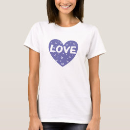 Blue Kärlek Heart T Shirt