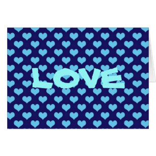 Blue Kärlek Hearts Hälsningskort