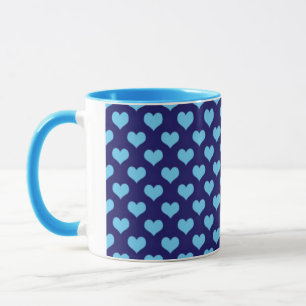 Blue Kärlek Hearts Mugg