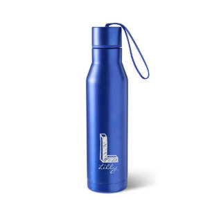Blue Kate Monogram Stainless Steel Vattenflaska