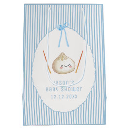 Blue Kawaii Boy Bow Asian Dumpling Baby Shower 