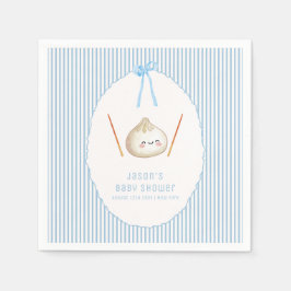 Blue Kawaii Boy Bow Asian Dumpling Baby Shower  Pappersservett
