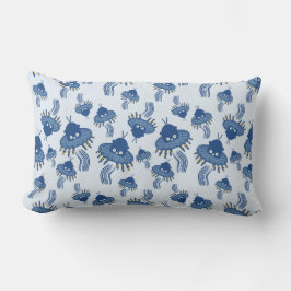 Blue Kawaii Octopus UFO Dekorativ kudde