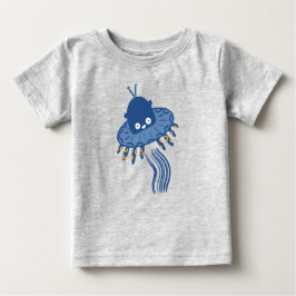 Blue Kawaii Octopus UFO T Shirt
