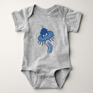 Blue Kawaii Octopus UFO T Shirt