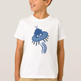 Blue Kawaii Octopus UFO T Shirt