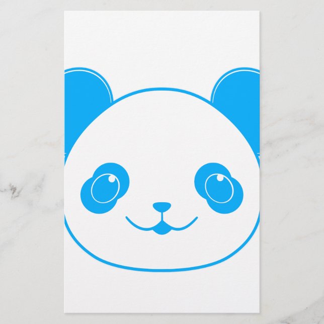 Blue Kawaii Panda Bear Brevpapper (Framsida)