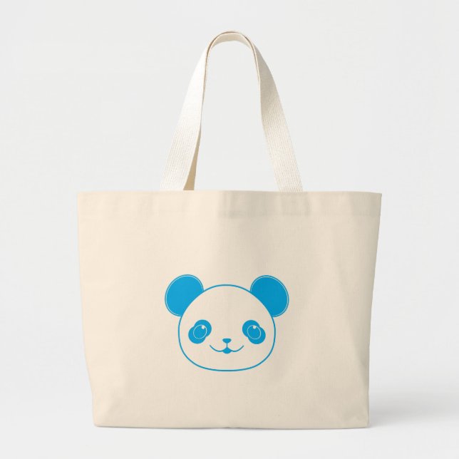 Blue Kawaii Panda Bear Jumbo Tygkasse (Framsidan)