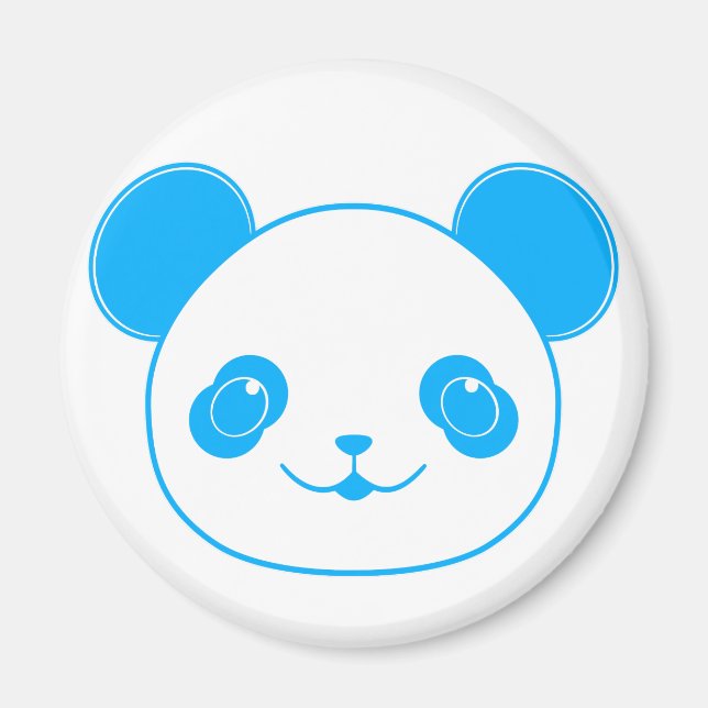 Blue Kawaii Panda Bear Magnet (Framsidan)