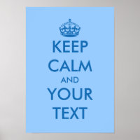 Blue KeepCalm poster | Anpassade-mall