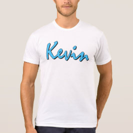 Blue Kevin Logotyp on White T Shirt