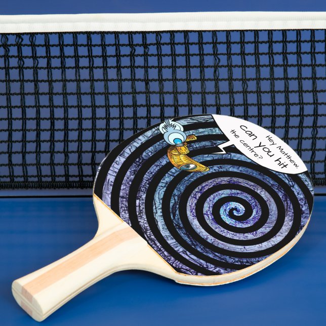 Blue Kids Illustration Rymden Hypnotic Spiral Pingisracket (Insitu)