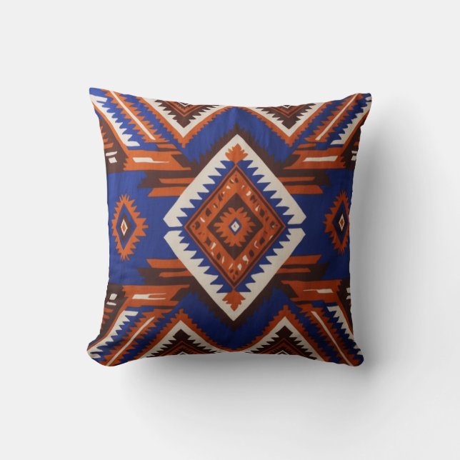 "Blue Kilim Dekorativ kudde: Perfekten Boho accent Kudde (Framsida)