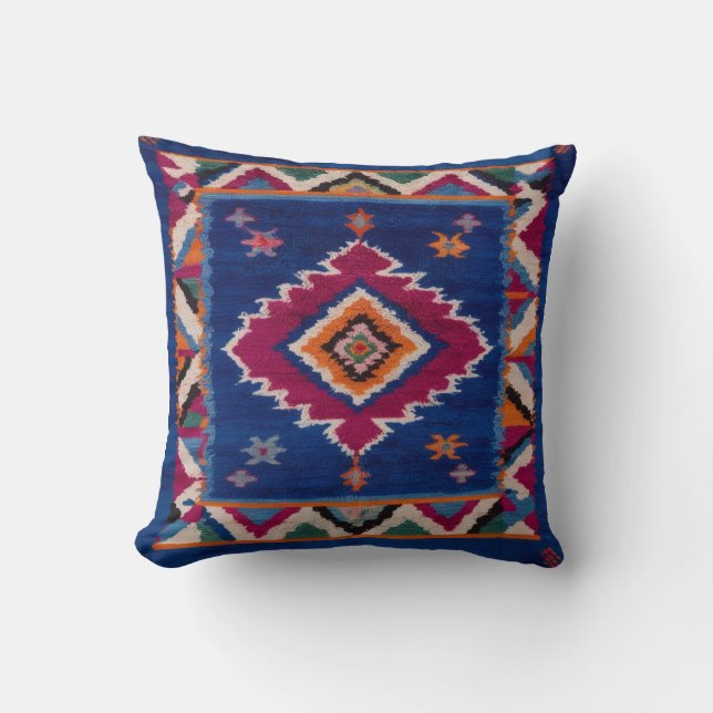 Blue Kilim Pillows Canada: Perfekt Cultural Kudde (Framsida)