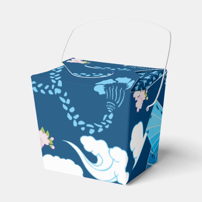 Blue Kimono Favor Box Presentaskar (Framsidan Sidan)
