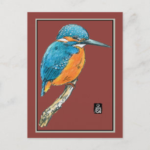 Blue Kingfisher Bird Vykort