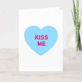 Blue Kiss Me-konversationshjärta Helgkort
