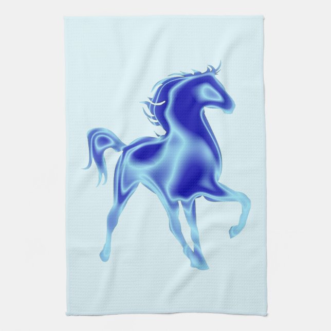 Blue Kitchen Towel with Horse Kökshandduk (Vertikal)