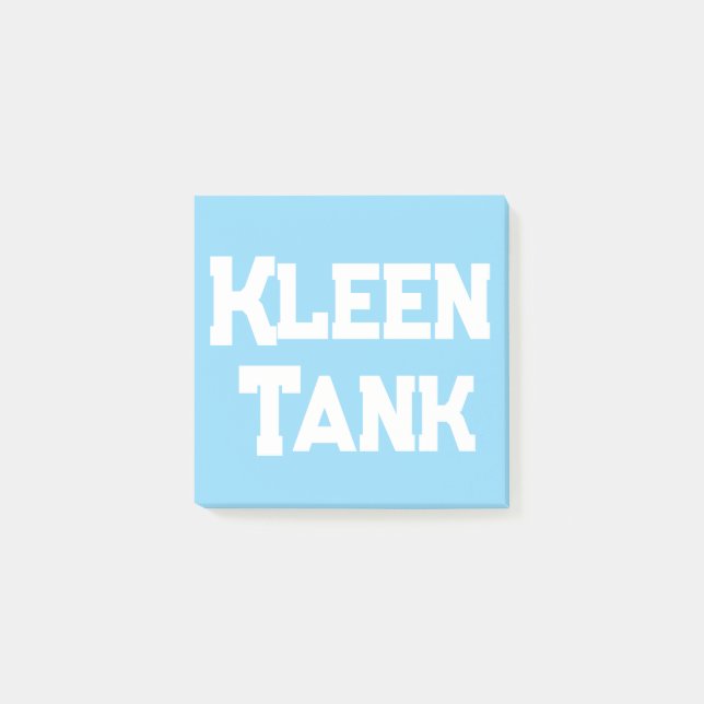 Blue Kleen Tank Logotyp Vinkarare Vatten typografi Post-it Block (Framsida)