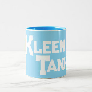Blue Kleen Tank Logotyp Vinkarare Vatten typografi Två-Tonad Mugg