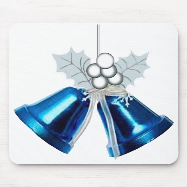 Blue Klockor och White Holly Mousepad Musmatta (Framsidan)